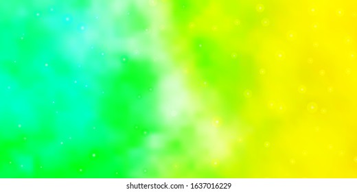 Light Green, Yellow vector texture with beautiful stars. Colorful illustration in abstract style with gradient stars. Pattern for wrapping gifts.