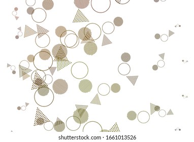 Light Green, Yellow vector texture with triangular style with circles. Glitter abstract illustration with spheres, triangular lines. Pattern for commercials.