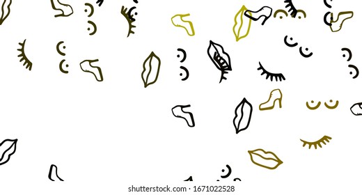 Light Green, Yellow vector texture with women's rights symbols. Colorful feminism symbols with a gradient in modern style. Background for International Women’s Day.