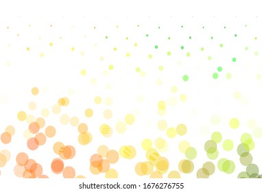 Light Green, Yellow vector texture with disks. Illustration with set of shining colorful abstract circles. Pattern for textures of wallpapers.