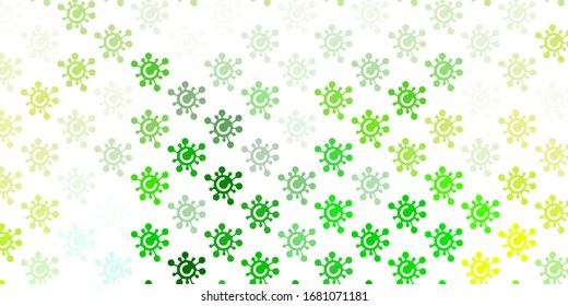 Light Green, Yellow vector texture with disease symbols. Abstract illustration with biological gradient shapes. Design for biohazard warning.