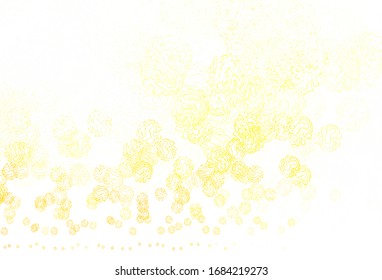 Light Green, Yellow vector texture with disks, lines. Modern abstract illustration with colorful dots, lines. Pattern for futuristic ad, booklets.