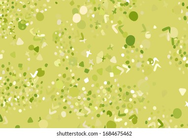Light Green, Yellow vector texture with abstract forms. Decorative design in abstract style with random forms. Background for a cell phone.