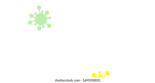 Hellgrüne, gelbe Vektorillustration mit Krankheitssymbolen. Abstrakte Illustration mit biologischen Farbverlauf-Formen. Bestes Design für Quarantäneereignisse.