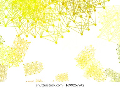 Light Green, Yellow vector texture with artificial intelligence concept. Colored AI structure with gradient lines and dots. Pattern for  poster, banner of technology.
