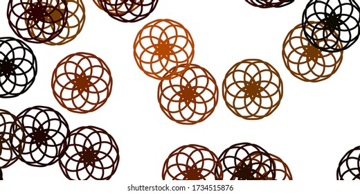Light Green, Yellow vector texture with disks. Abstract decorative design in gradient style with bubbles. New template for a brand book.