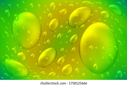 Verde claro, textura vectorial amarilla con discos. Diseño decorativo borroso en estilo abstracto con burbujas. Hermoso diseño para tu anuncio natural de negocios.