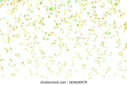 Light Green, Yellow vector texture with disks. Modern abstract illustration with colorful water drops. Pattern for textures of wallpapers.