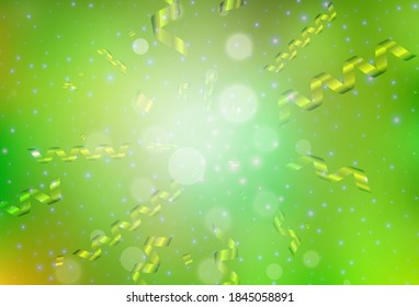 Light Green, Yellow vector texture in birthday style. Simple gradient illustration with Christmas attributes. Smart design for promotion of university.