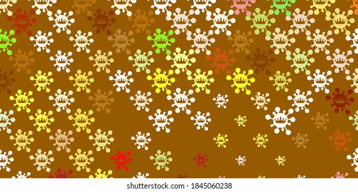 Light Green, Yellow vector texture with disease symbols. Simple design in abstract style with infection forms. Simple drawing against danger fever.