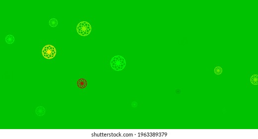 Light Green, Yellow vector texture with disks. Glitter abstract illustration with colorful drops. Pattern for business ads.