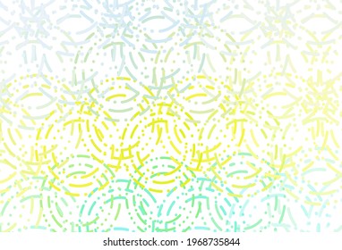Light green, yellow vector texture with disks. Abstract illustration with colored bubbles in nature style. Design for posters, banners.