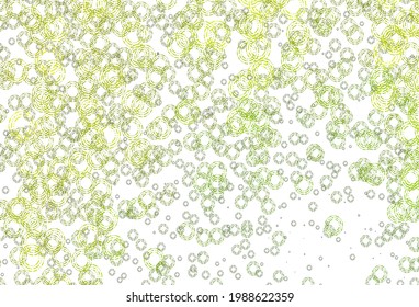 Light Green, Yellow vector texture with disks. Illustration with set of shining colorful abstract circles. Pattern for beautiful websites.