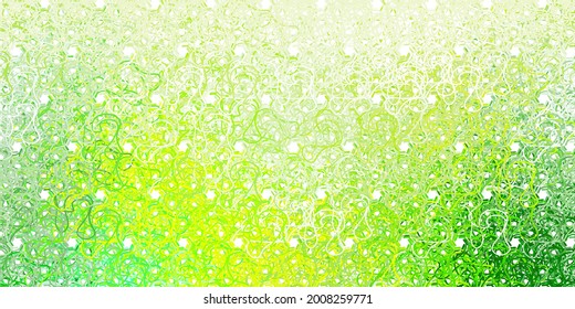 Light green, yellow vector texture with wry lines. Abstract illustration with bandy gradient lines. Pattern for websites, landing pages.