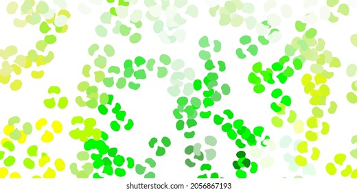 Light green, yellow vector texture with memphis shapes. Simple design in abstract style with gradient forms. Modern design for your ads.