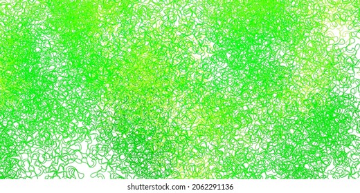 Light green, yellow vector texture with wry lines. Abstract illustration with gradient bows. Pattern for ads, commercials.