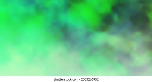 Light Green, Yellow vector texture with cloudy sky. Illustration in abstract style with gradient clouds. Template for landing pages.