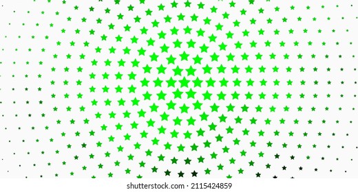Hellgrüne, gelbe Vektorstruktur mit schönen Sternen. Farbige Illustration im abstrakten Stil mit Farbverlauf-Sternen. Das beste Design für Ihre Anzeige, Ihr Poster, Ihr Banner.