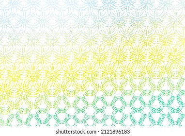 Light green, yellow vector texture with disks. Blurred bubbles on abstract background with colorful gradient. Design for posters, banners.