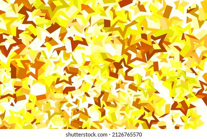 Light Green, Yellow vector texture with beautiful stars. Decorative shining illustration with stars on abstract template. Template for cosmic backgrounds.