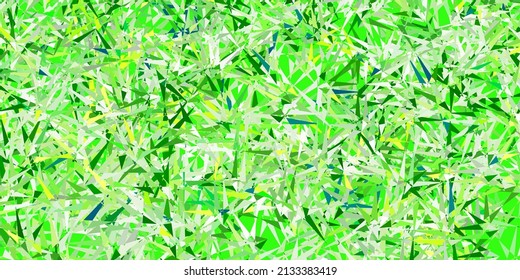 Light green, yellow vector texture with random triangles. Simple design in abstract style with triangles, lines. Pattern for wallpapers.