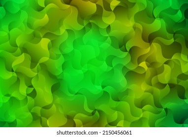 Verde claro, textura vectorial amarilla con líneas dobladas. Una elegante ilustración brillante con líneas de degradado. Diseño de negocio para afiches, banners.