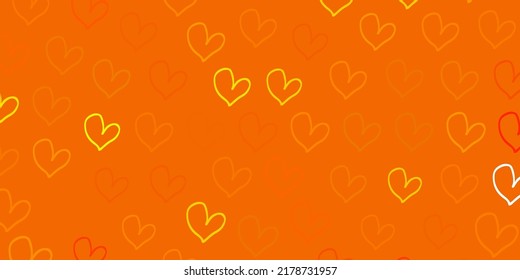 Light Green, Yellow vector texture with lovely hearts. Illustration with signs of women strength and power. Simple design for your web site.