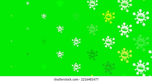 Light green, yellow vector texture with disease symbols. Colorful  gradient illness symbols in simple abstract style. Simple drawing against danger fever.