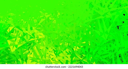 Light green, yellow vector texture with random triangles. Illustration with abstract colorful triangle shapes. Design for your wallpapers.