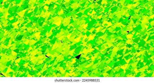 Light green, yellow vector texture with random triangles. Simple design in abstract style with triangles, lines. An easy addition to your commertials.