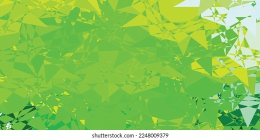 Verde claro, textura vectorial amarilla con triángulos aleatorios. Ilustración de material web con triángulos abstractos coloridos. Diseño para sus fondos de escritorio.