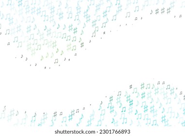 Light Green, Yellow vector texture with musical notes. Isolated colorful music keys on abstract background. Pattern for school ad, booklets.