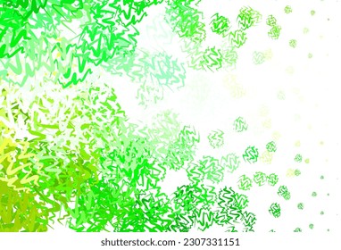 Verde claro, textura vectorial amarilla con líneas irregulares. Una ilustración colorida completamente nueva en un estilo sencillo. Patrón elegante para un libro de marca.