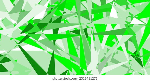 Textura vectorial verde claro, amarillo con triángulos aleatorios. Magnífica ilustración abstracta con formas triangulares, formas. Patrón para promociones.