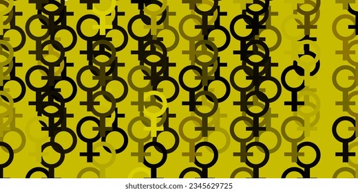 Light Green, Yellow vector texture with women's rights symbols. Colorful illustration with gradient feminism shapes. Design for International Women’s Day.