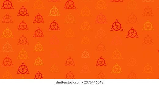 Light Green, Yellow vector texture with religion symbols. Illustration with magical signs of spiritual power. Best design halloween events.