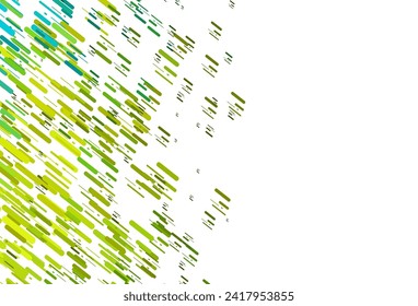 Verde claro, textura vectorial amarilla con líneas coloridas. Ilustración abstracta geométrica moderna con staves. Patrón de folletos y folletos comerciales.