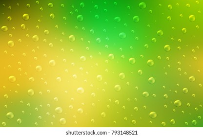 Light Green, Yellow vector texture with disks. Beautiful colored illustration with blurred circles in nature style. The pattern can be used for ads, leaflets of liquid.
