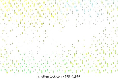 Light Green, Yellow vector texture with Digit characters. Modern geometrical illustration with numerals. Best design for your ad, poster, banner of math college.