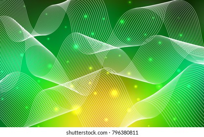 Light Green, Yellow vector texture with birthday confetti. Blurred decorative design in anniversary style with confetti. The pattern can be used for new year ad, booklets.