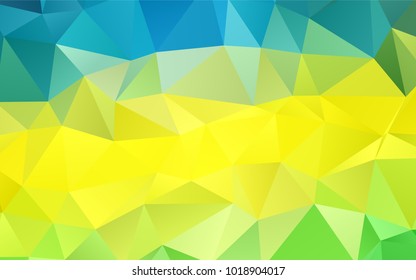 Light Green, Yellow vector triangle mosaic background. Creative geometric illustration in Origami style with gradient. A completely new design for your business.