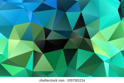 Light Green, Yellow vector triangle mosaic pattern. Shining colored illustration in a brand-new style. A completely new design for your business.