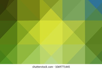 Light Green, Yellow vector triangle mosaic texture. Colorful abstract illustration with gradient. Brand-new design for your business.