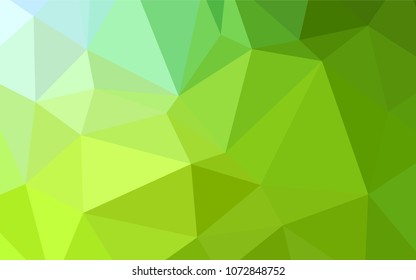 Light Green, Yellow vector triangle mosaic template. Colorful abstract illustration with gradient. Triangular pattern for your business design.