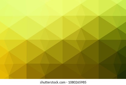 Light Green, Yellow vector triangle mosaic cover. Creative geometric illustration in Origami style with gradient. Brand new style for your business design.