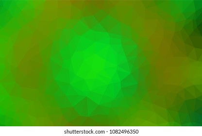 Light Green, Yellow vector triangle mosaic texture. Colorful abstract illustration with triangles. A new texture for your web site.