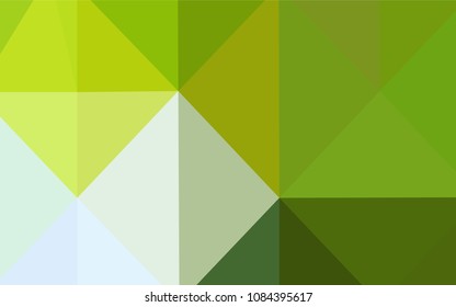 Light Green, Yellow vector triangle mosaic cover. Creative geometric illustration in Origami style with gradient. A new texture for your design.
