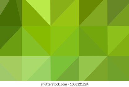 Light Green, Yellow vector triangle mosaic template. Polygonal abstract illustration with gradient. A completely new design for your business.