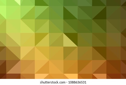 Light Green, Yellow vector triangle mosaic texture. A sample with polygonal shapes. New template for your brand book.
