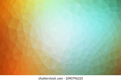 Light Green, Yellow vector triangle mosaic texture. Glitter abstract illustration with an elegant triangles. A completely new design for your leaflet.